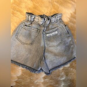 Miu Miu Light Blue Jean Shorts